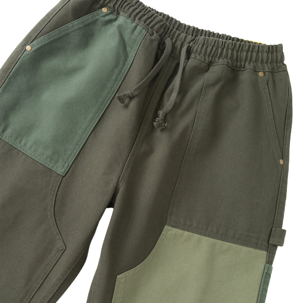 Patchwork Utility Chef Pants - Green