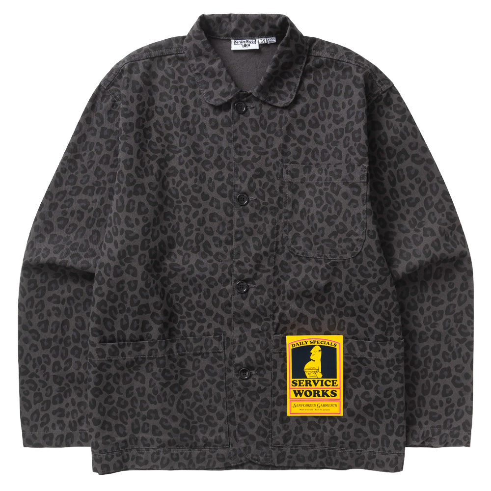 Patterned Easy Chef Shirt - Black Leopard