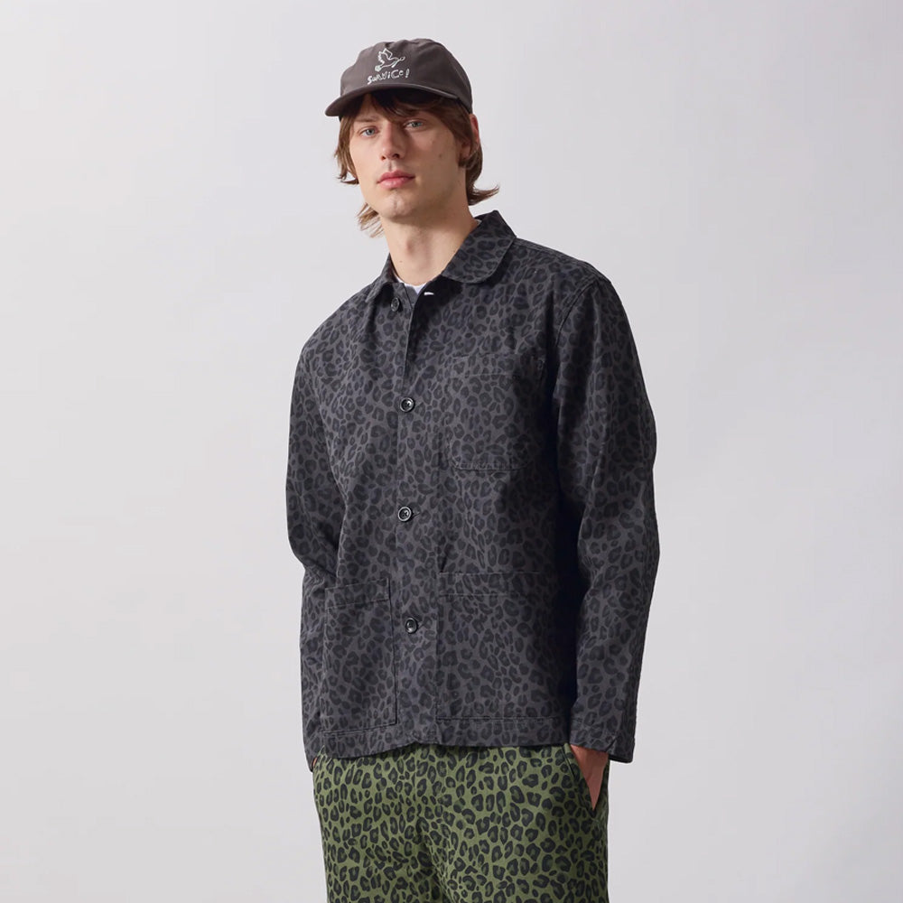Patterned Easy Chef Shirt - Black Leopard