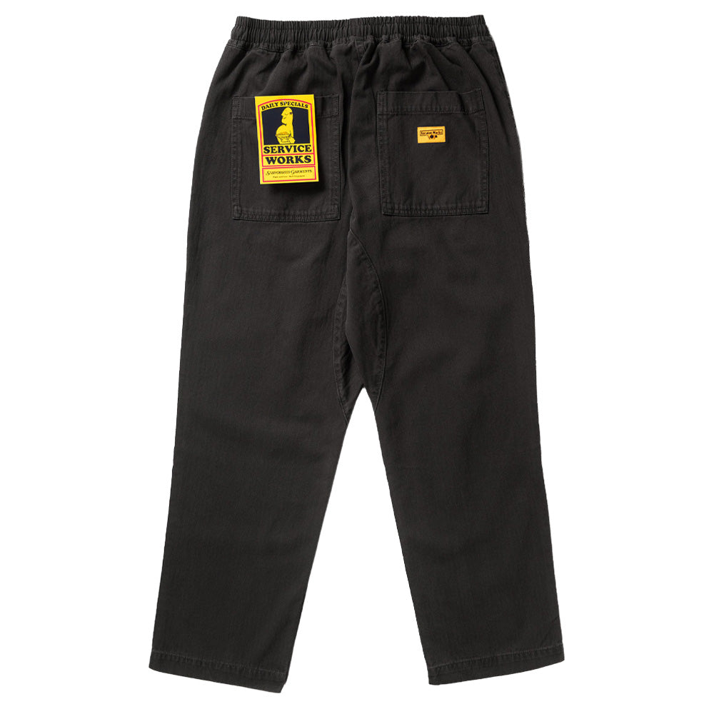 Pigment Herringbone Chef Pants - Black