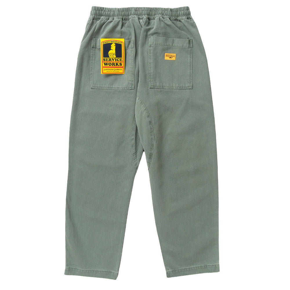 Pigment Herringbone Chef Pants - Olive
