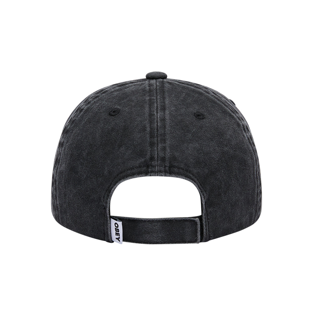 Pigment Label 6 Panel Velcroback - Black