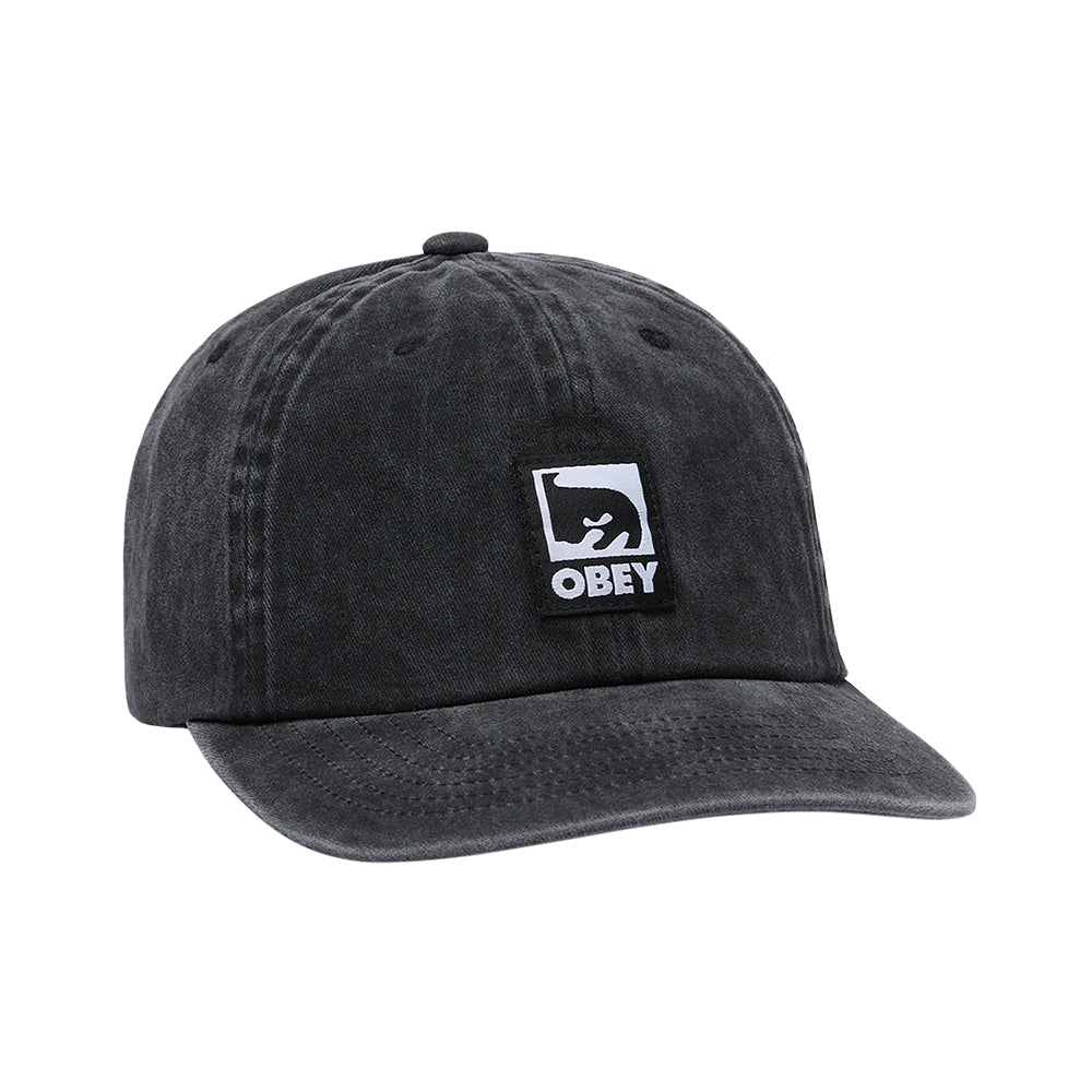 Pigment Label 6 Panel Velcroback - Black