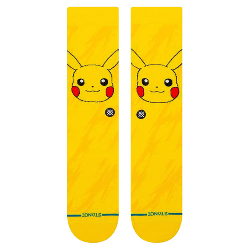 Pikachu Bolt Crew Sock - Yellow