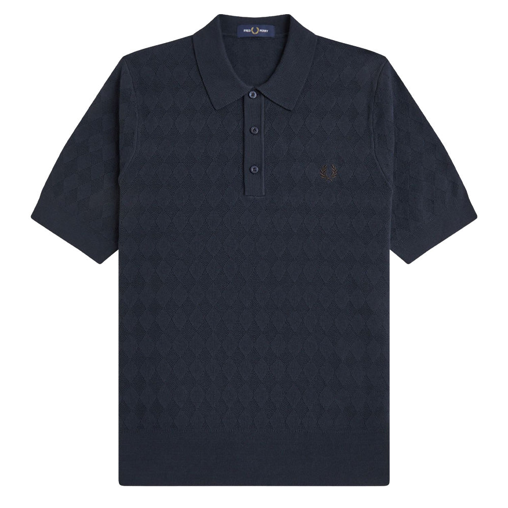 Pointelle Knitted Shirt - Navy