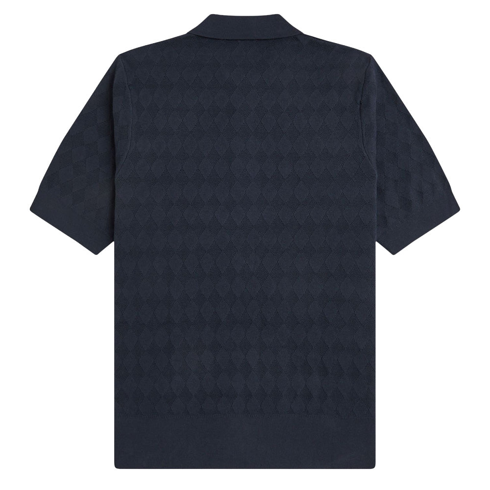 Pointelle Knitted Shirt - Navy
