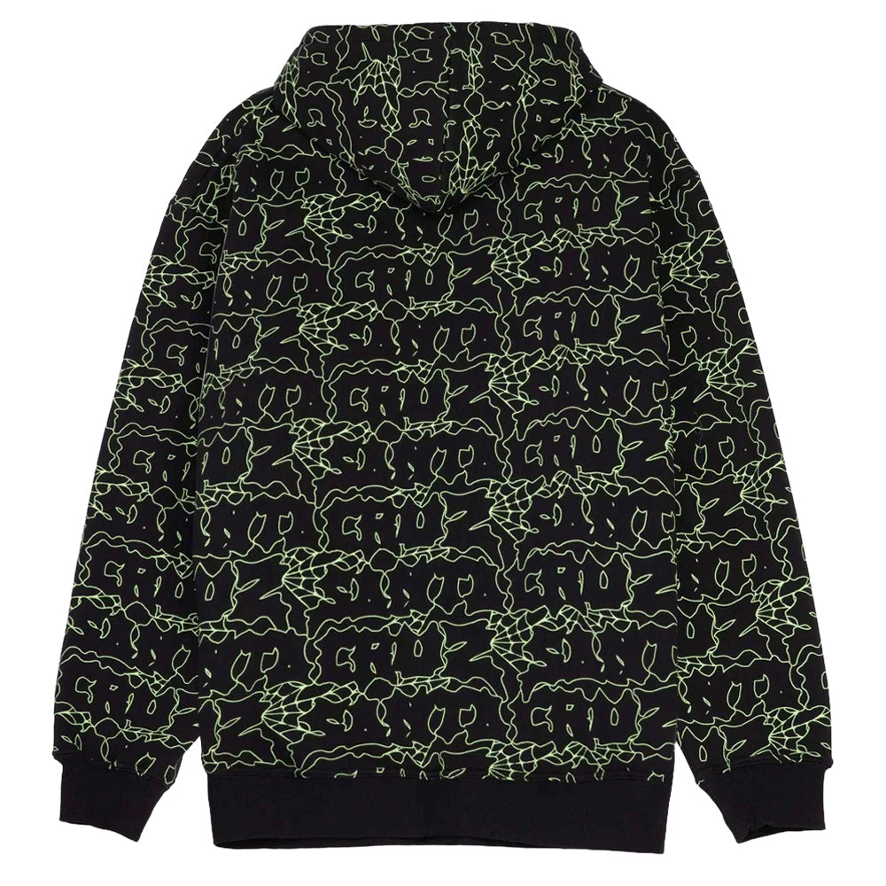 Punk Web Zip Hoodie - Black/Green