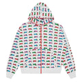 Repeat Running Dog Zip Through Hoodie - White