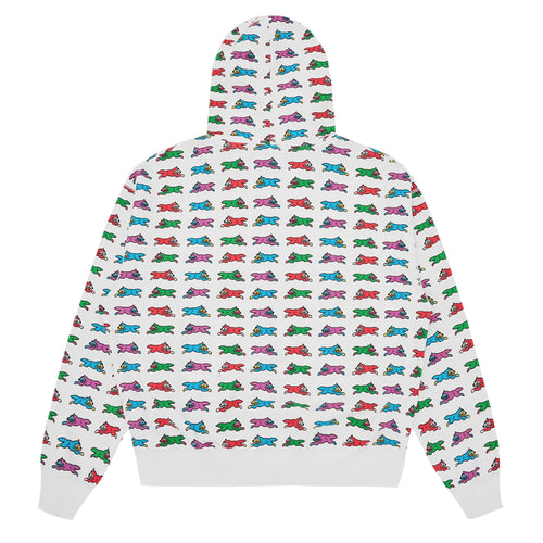 Repeat Running Dog Zip Through Hoodie - White