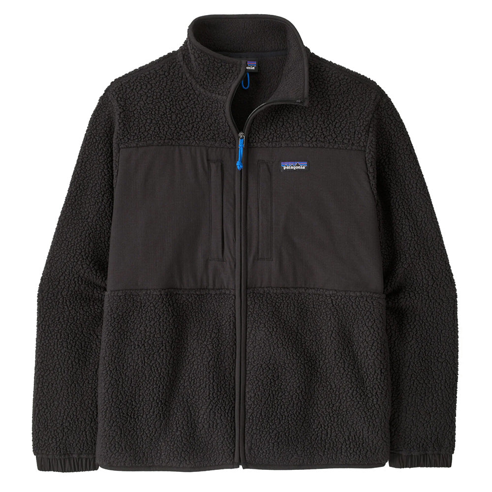 Retro Pile Fleece Patch Jacket - Black