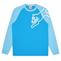 Running Dog Long Sleeve Raglan - Blue