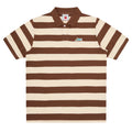 Running Dog Stripe Polo Shirt - Brown/Ecru