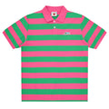 Running Dog Stripe Polo Shirt - Pink/Green
