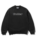 Satin Applique Logo Crewneck - Black