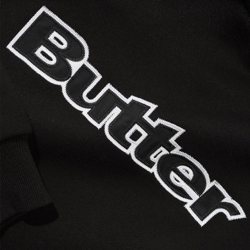 Satin Applique Logo Crewneck - Black