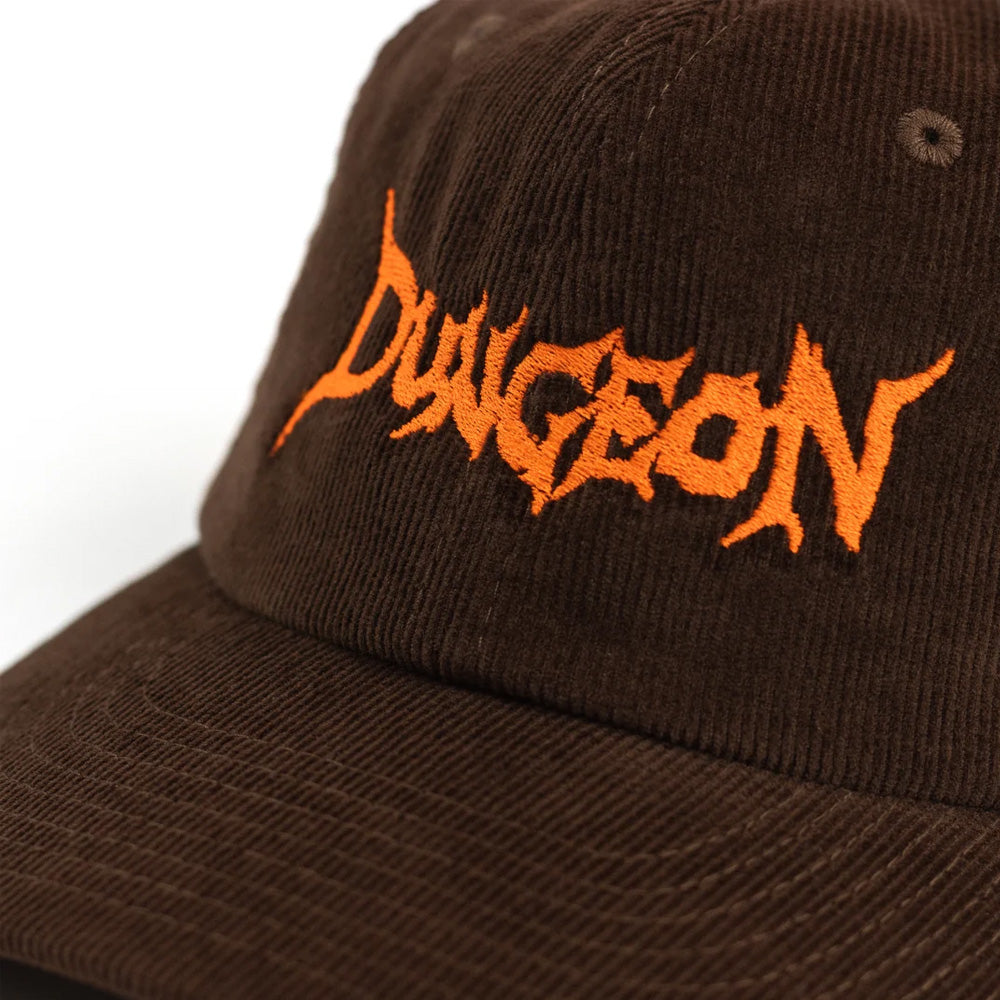 Dungeon Logo Cord Cap - Neon Orange / Brown