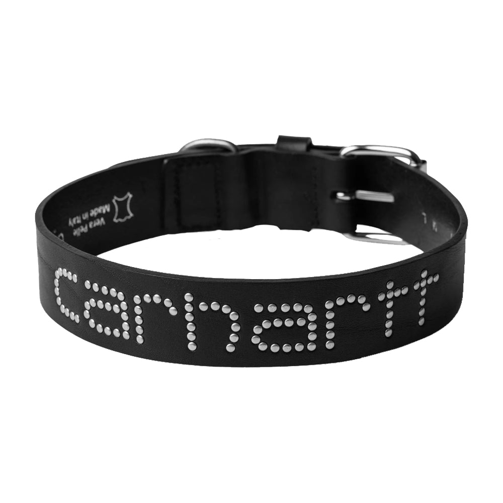 Script Stud Dog Collar (Medium) - Black