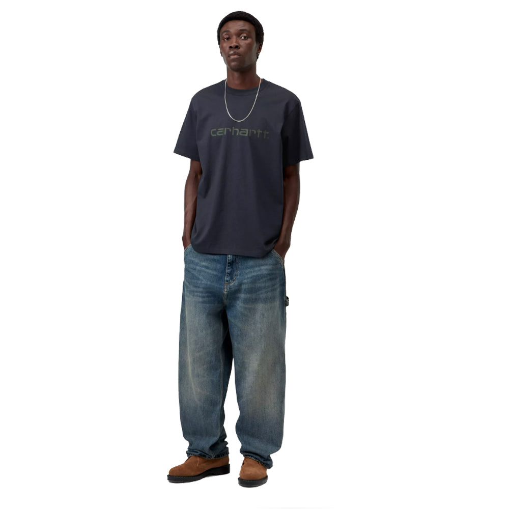 Script T-Shirt - Dark Navy/Scarab
