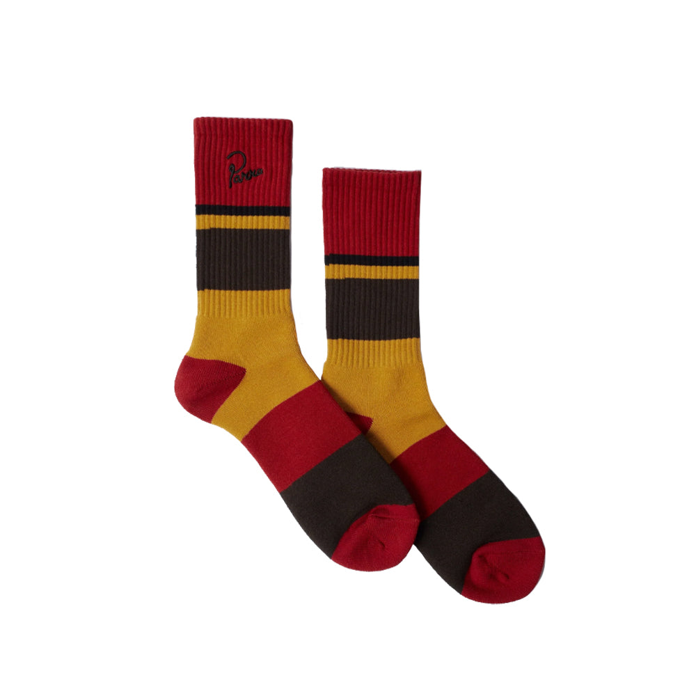Signature Striped Crew Sock - Dark Red