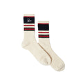 Signature Striped Crew Sock - White
