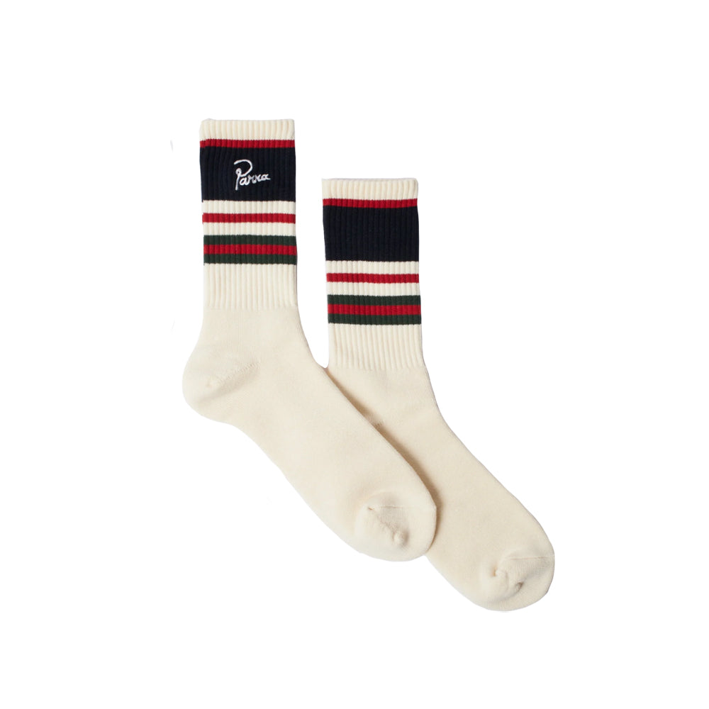 Signature Striped Crew Sock - White