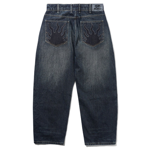 Solar Fade Denim Jeans - Blue Tint Ripple