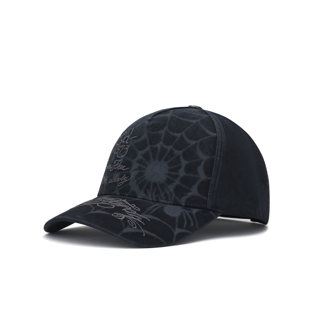 Spiderweb 5 Panel Trucker Cap - Black