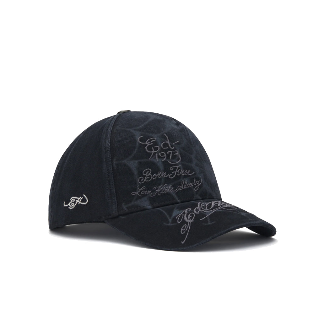 Spiderweb 5 Panel Trucker Cap - Black