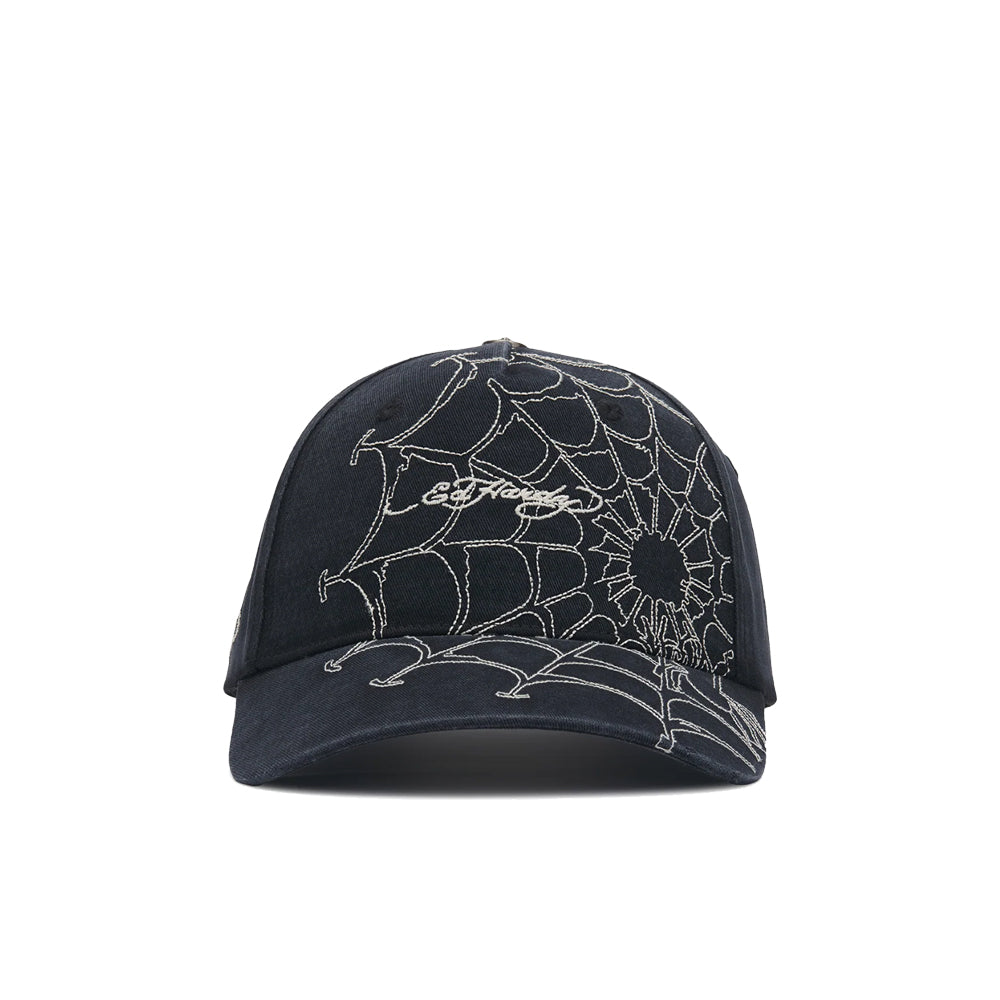 Spiderweb 5 Panel Trucker Cap - Black/White