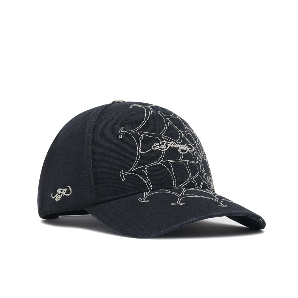Spiderweb 5 Panel Trucker Cap - Black/White