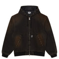Studded Zip Up Jacket - Black Rust Wash