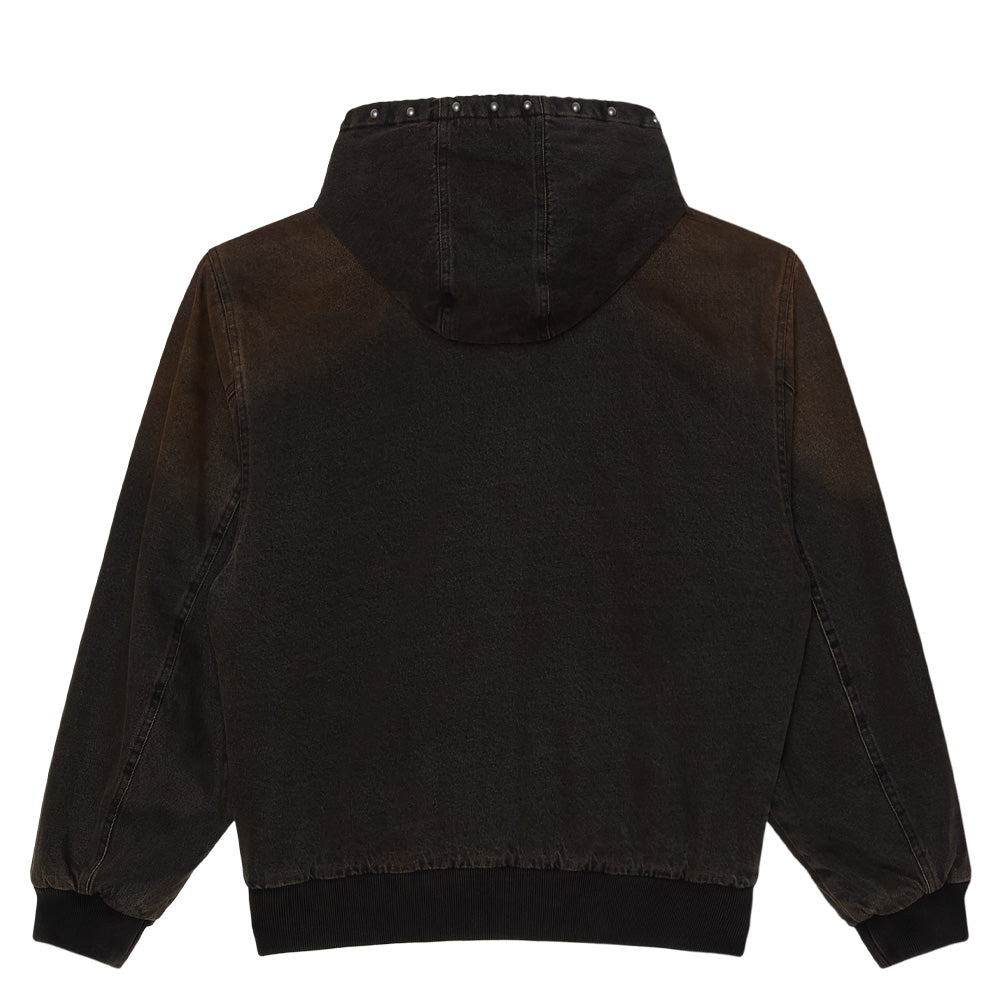 Studded Zip Up Jacket - Black Rust Wash