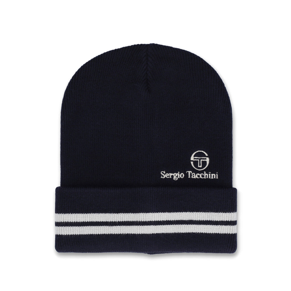 Surgis Jacquard Striped Beanie  - Maritime Blue/Peyote