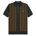 Textured Panel Knitted Shirt - Night Green