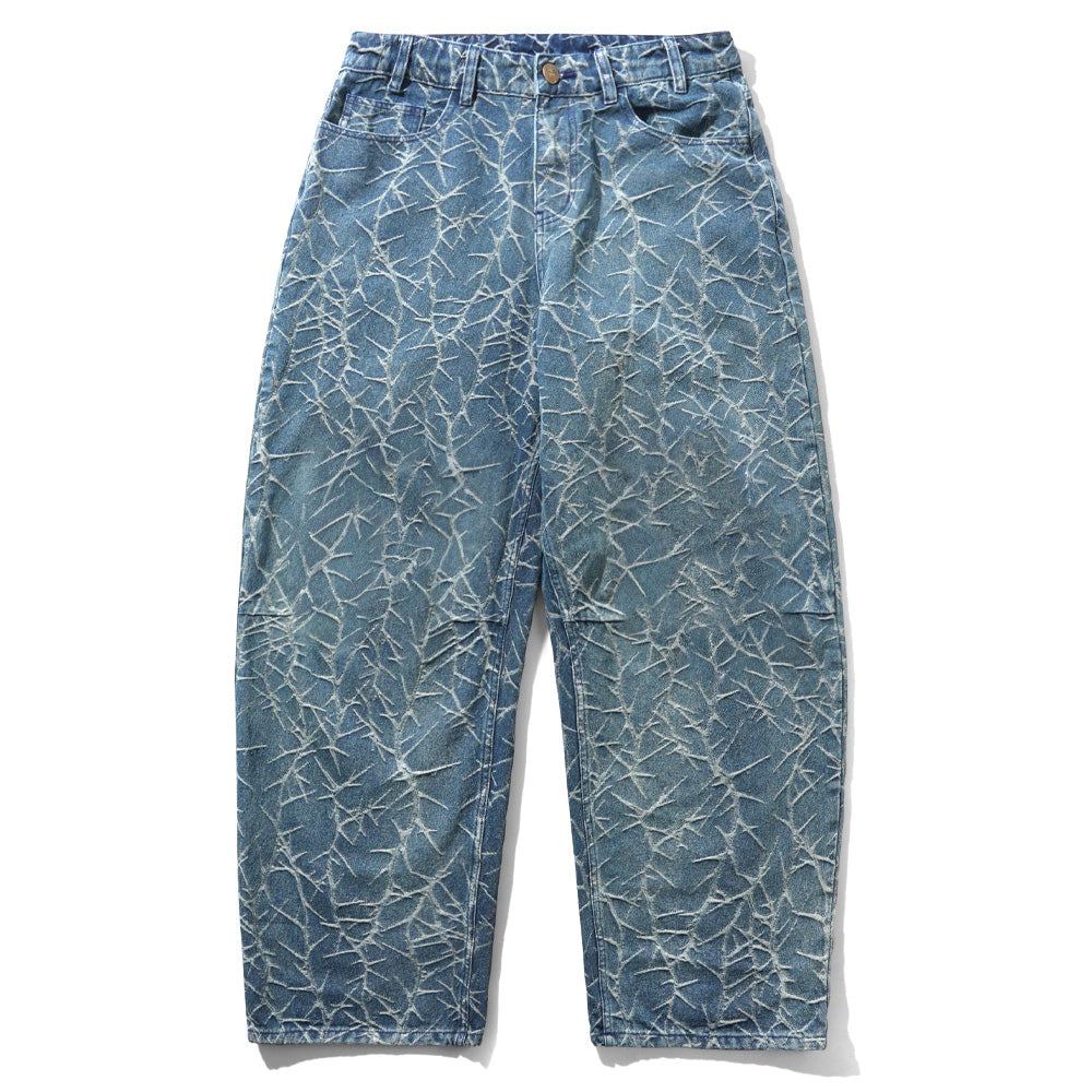Thorn Camo Wide Cut Denim Jeans - Washed Indigo