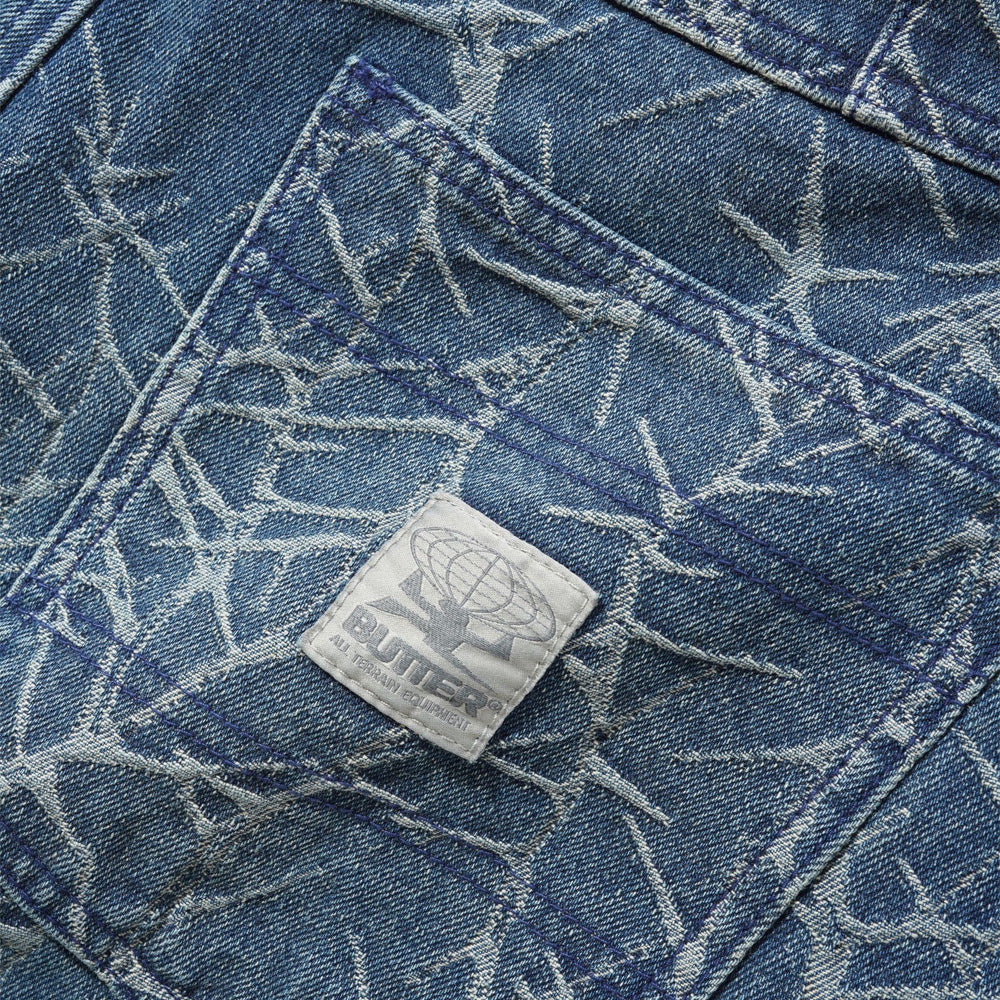 Thorn Camo Wide Cut Denim Jeans - Washed Indigo