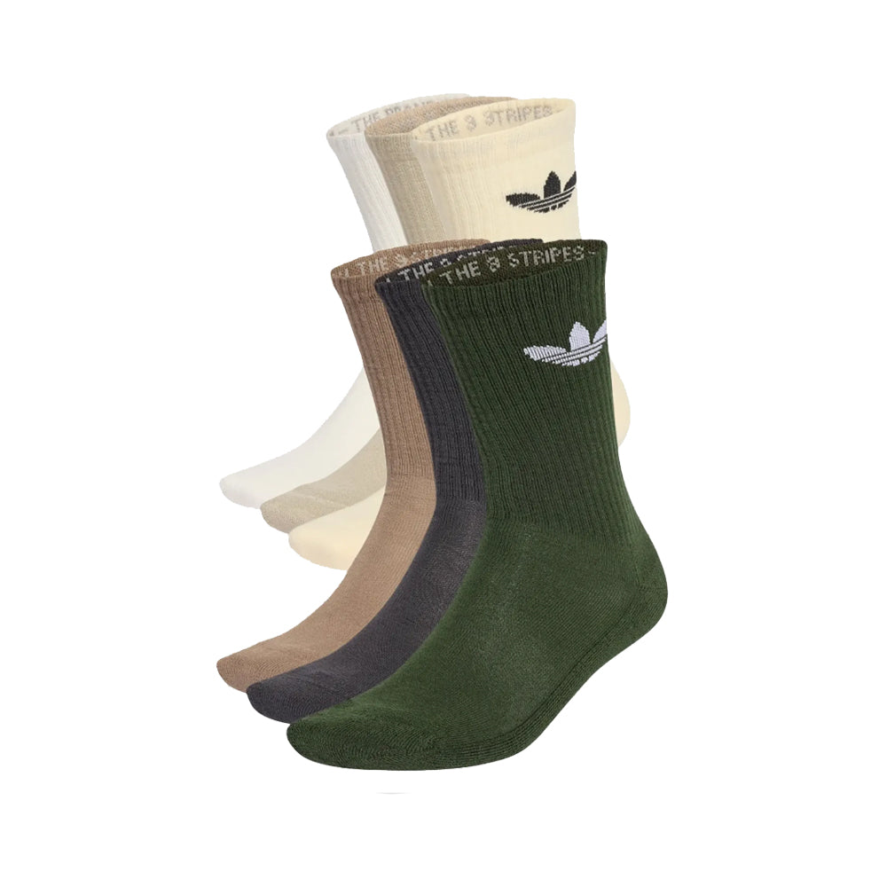 Trefoil Cushion Crew Socks 6 - Cloud/White