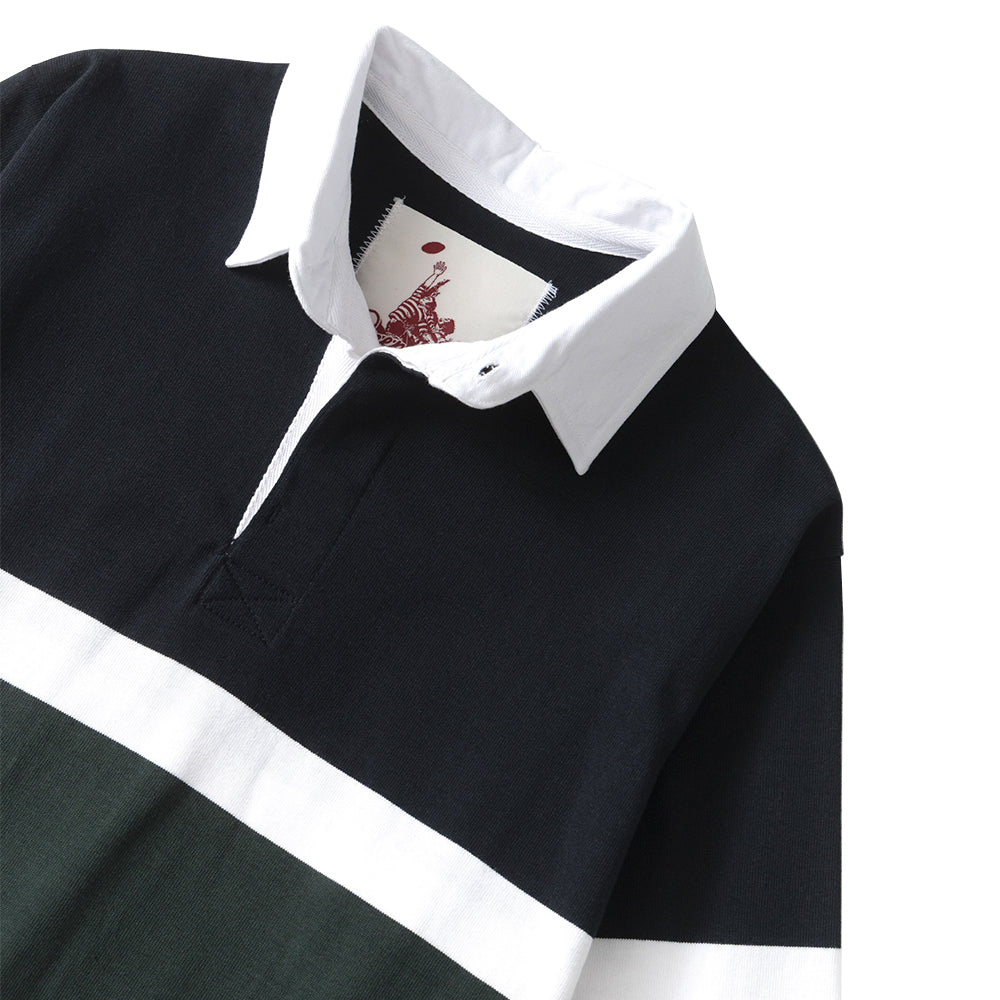 Classic Rugby Shirt - Black Tri-Stripe