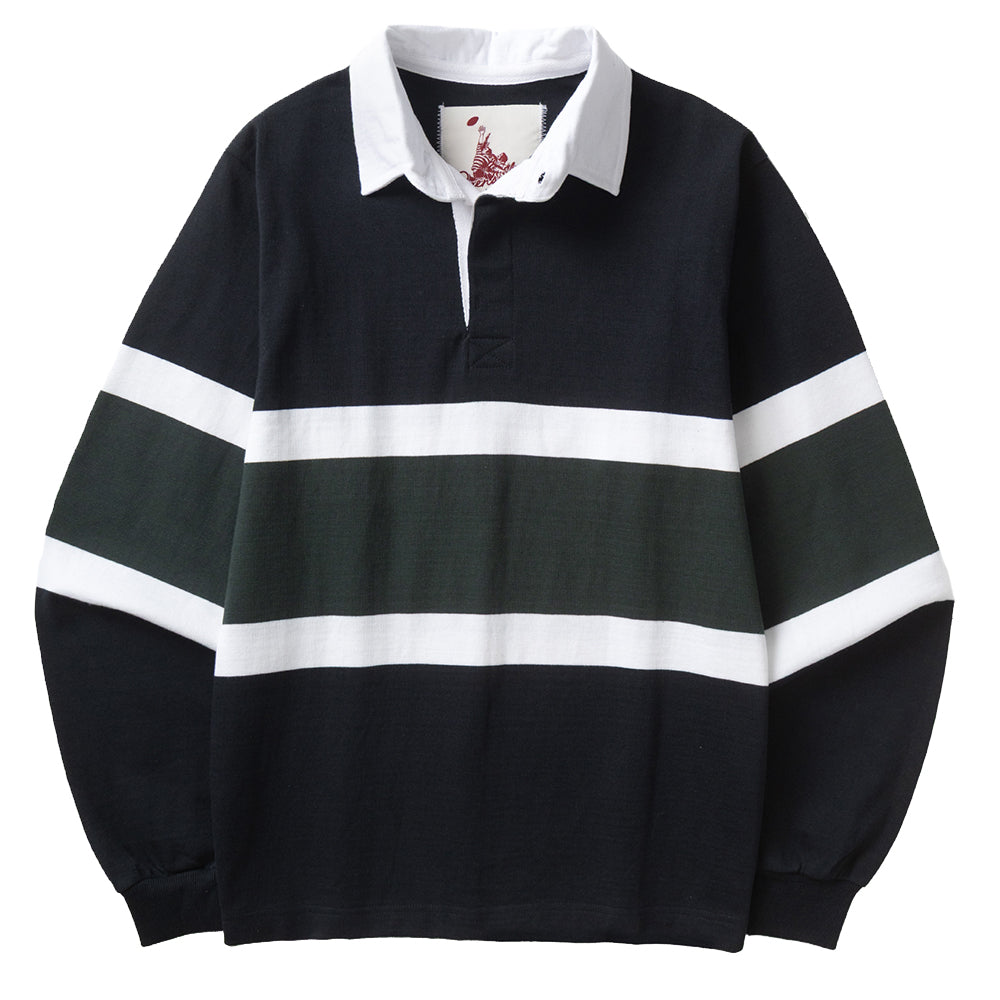 Classic Rugby Shirt - Black Tri-Stripe