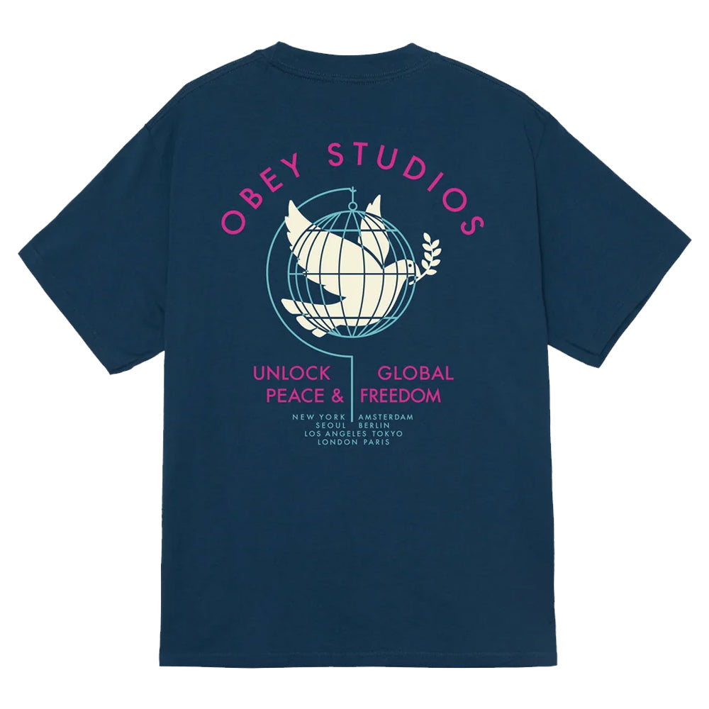 Unlock Peace & Freedom T-Shirt - Harbour Blue