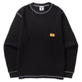 Waffle Contrast Thermal Long Sleeve T-Shirt - Black/White