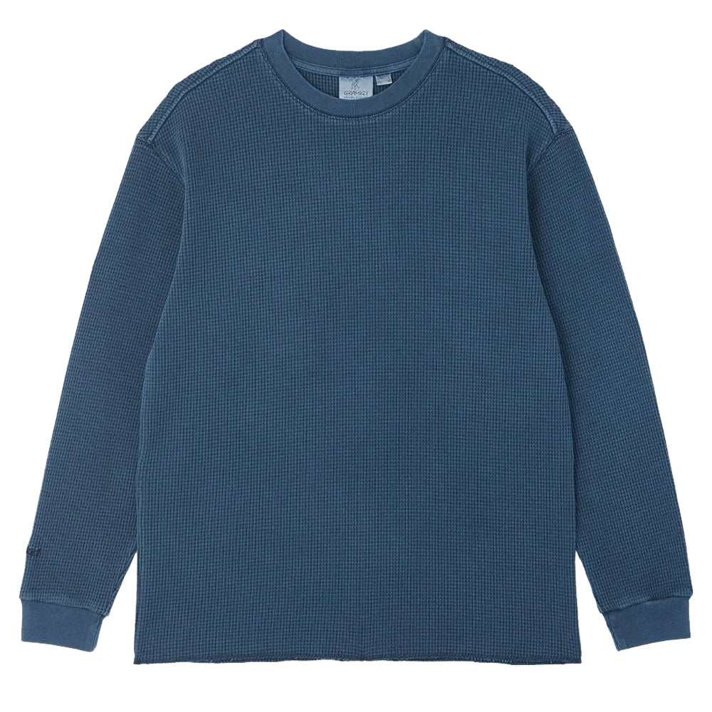 Waffle Crew Pullover - Dark Navy