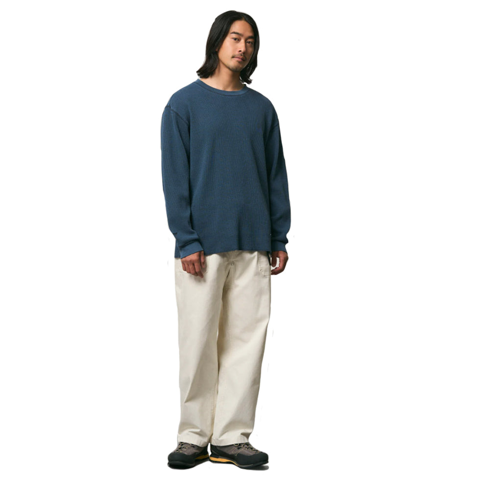 Waffle Crew Pullover - Dark Navy