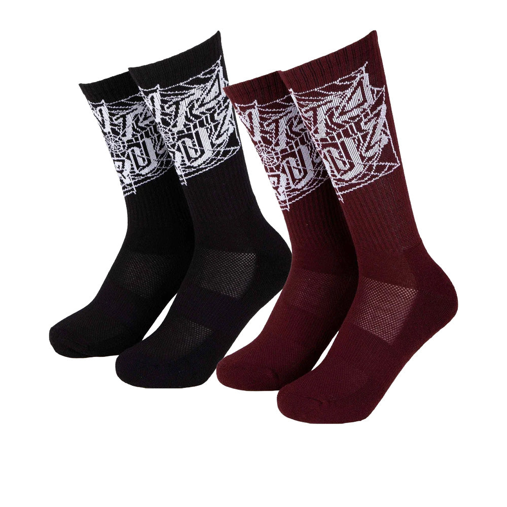 Web Dot Socks (2 Pack) - Black/Dark Plum