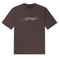 Webbed Skulled Graphic Relaxed T-Shirt - Brown