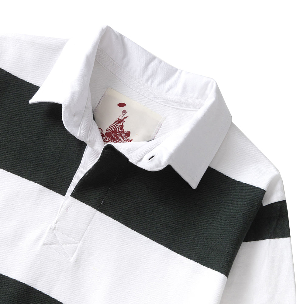 Classic Rugby Shirt - Green Wide-Stripe