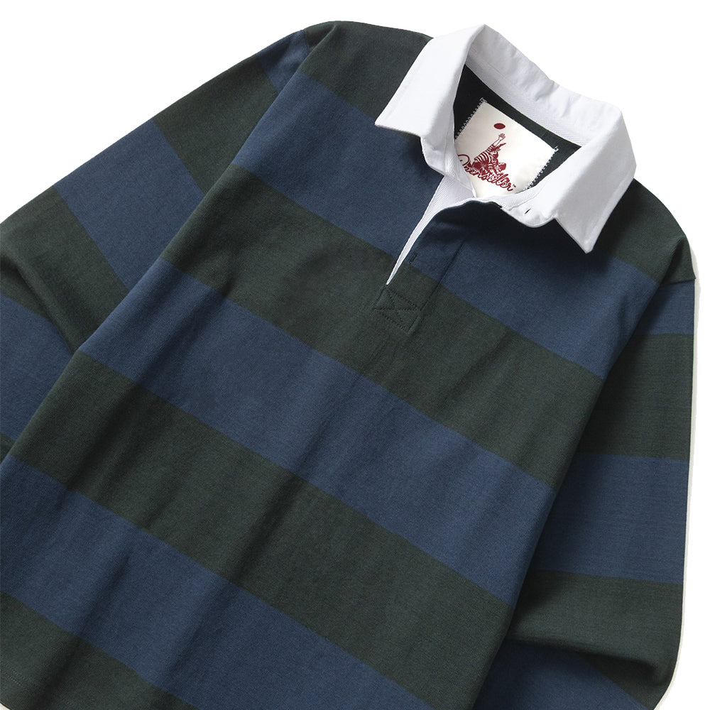Classic Rugby Shirt - Wide-Stripe Blue/Green