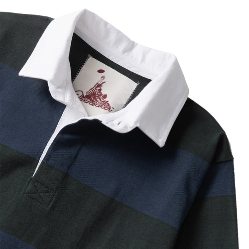 Classic Rugby Shirt - Wide-Stripe Blue/Green