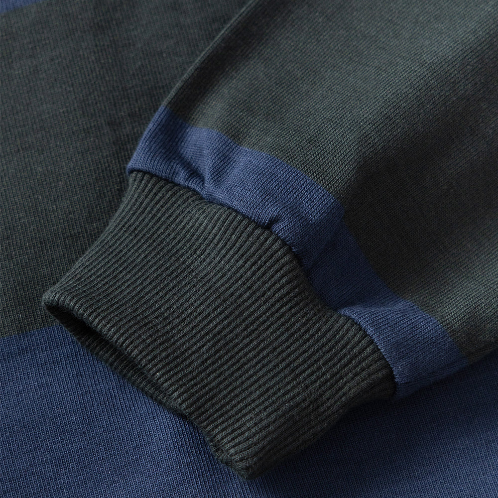 Classic Rugby Shirt - Wide-Stripe Blue/Green